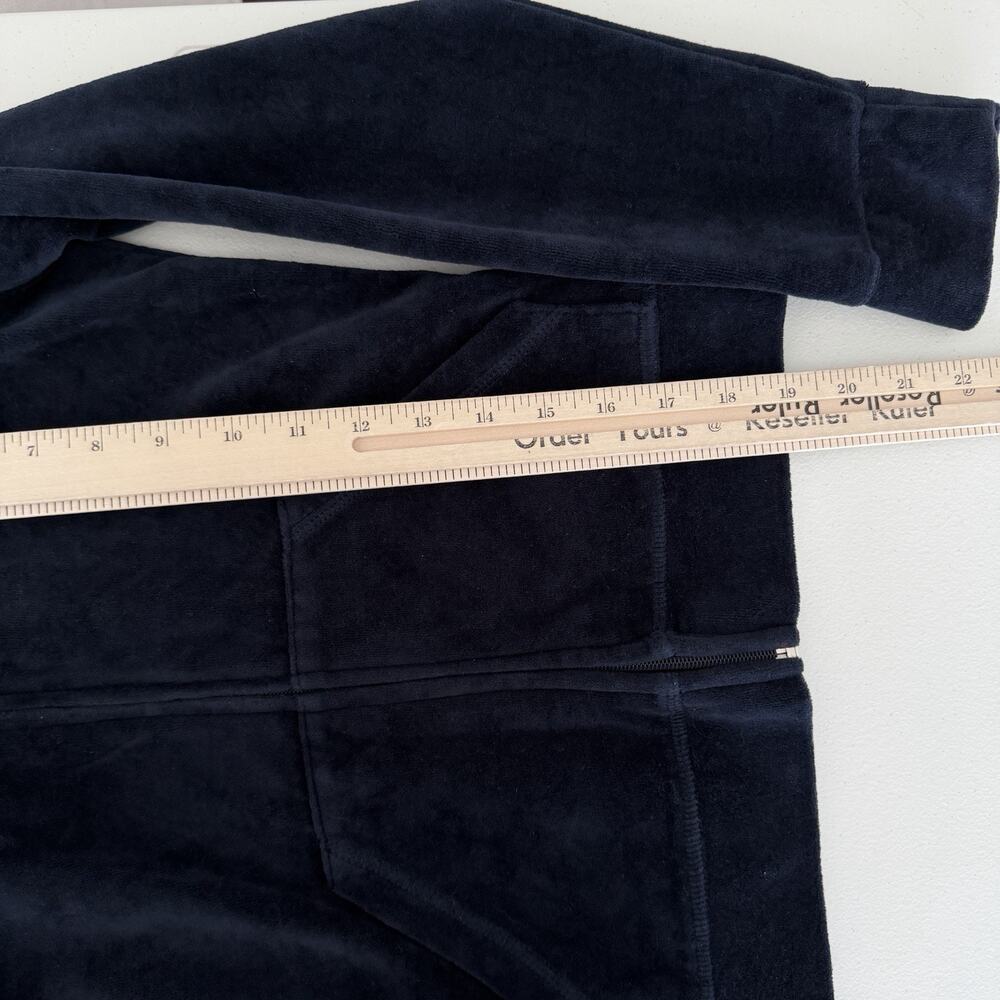 Juicy Couture Y2K Velour Track Jacket Medium Black Zip Up Hoodie USA Sweater - Picture 10 of 10